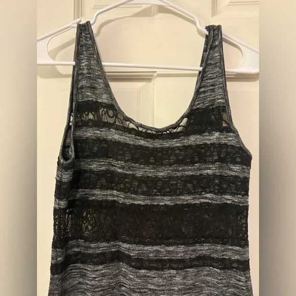 Free People Hazy Daze Grey W/ Black Lace Maxi Dress - Picture 5 of 17